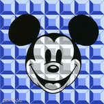 Mickey Mouse Art Mickey Mouse Art 8-Bit Block Mickey Blue